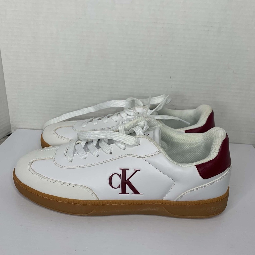 Calvin Klein CK Women Size 9.5 Sneakers Shoes Narissa White Red Fashion New
